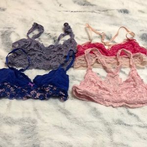 Bundle of 4 Aerie Lacy Bralettes